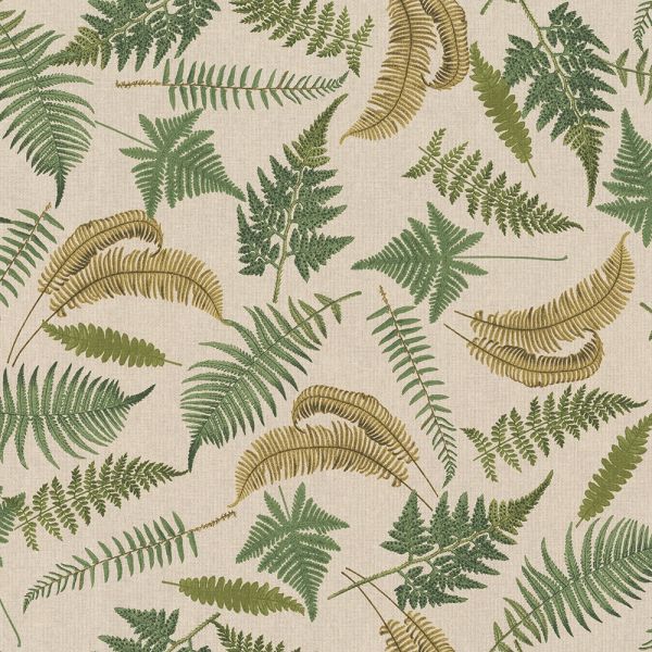Linnenlook Printstof 200 Fern Leaves