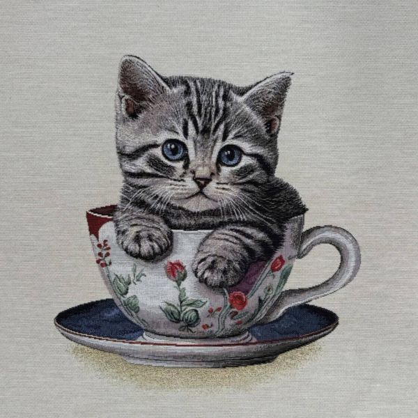 Gobelin Kussenpanel Cute Kitten Cup