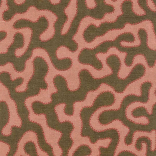 Velvet meubelstof Corallino Pink Green