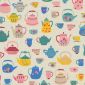 Printstof 090 Happy Teapot Party