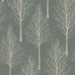 Linnenlook Printstof 382 Tree Silhouette Soft Green