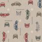 Linnenlook Printstof 411  VW Beetle Racing