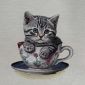 Gobelin Kussenpanel Cute Kitten Cup