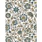 jacquardstof Guirlande blanc emeraude