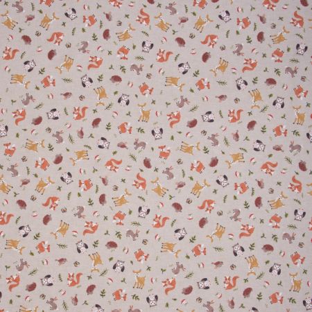 Linnenlook Printstof 448 Forest Friend Animal