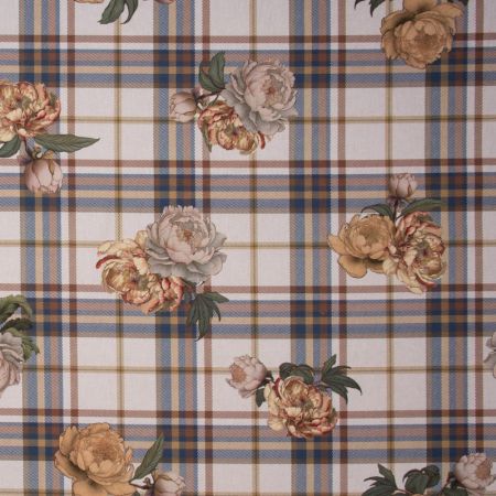 Digitale Printstof 341 Classic peony Check