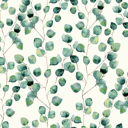 Linnenlook Printstof 002 Eucalyptus Leaves