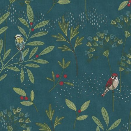 Printstof 080 Birds Berry Branch