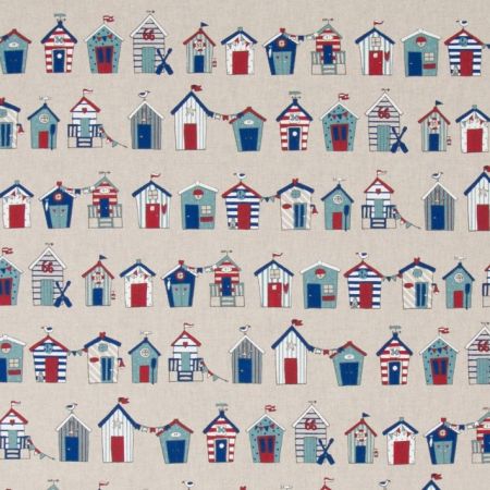 Linnenlook Printstof 006 Beach Cabins