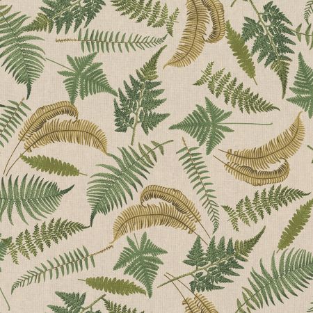 Linnenlook Printstof 200 Fern Leaves