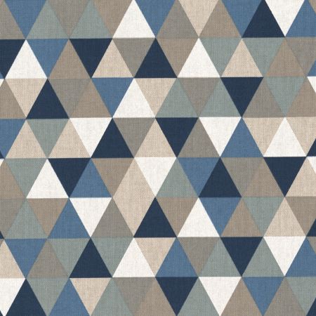 Linnenlook Printstof 235 stof met driehoeken gordijnstof decoratiestof