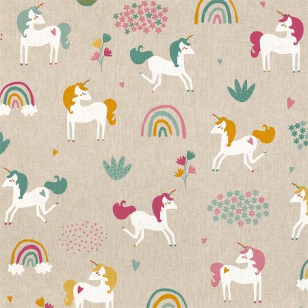 Linnenlook Printstof 244 Happy Unicorn