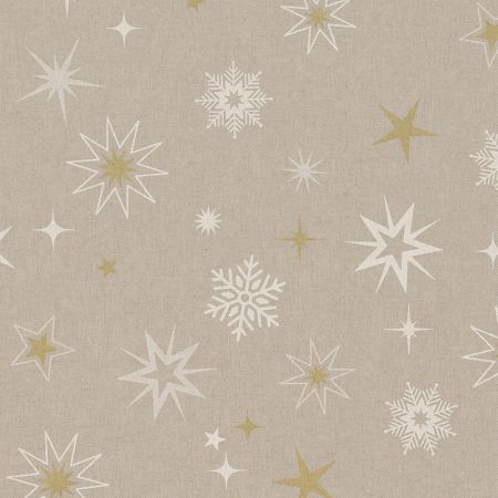 Linnenlook Kerststof 007 Xmas Stars Gold