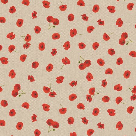 Linnenlook Printstof 150 Poppy Allover