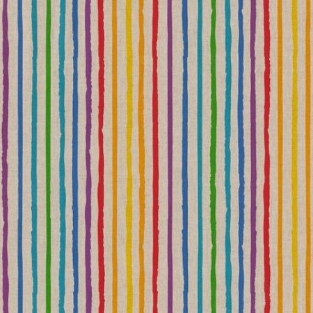 Linnenlook Printstof 005 Rainbow Stripes