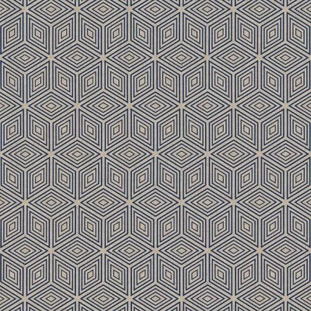 Linnenlook Printstof 035 3D Cube Petrol