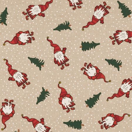 Linnenlook Kerststof 164 Tomte Xmas Tree