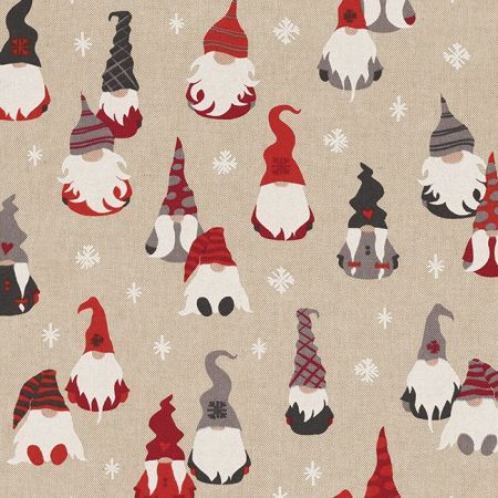 Linnenlook Kerststof 165 Tomte Cosy Family