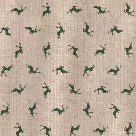 Linnenlook Kerststof 157 Simple Deer Green