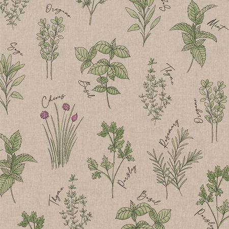 Linnenlook Printstof 372 Herbal Kitchen