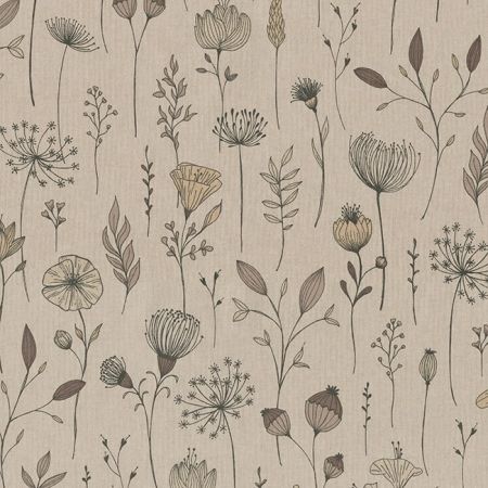 Linnenlook Printstof 363 Hand Drawn Flowers