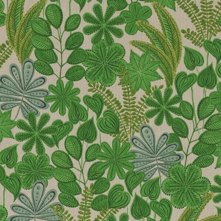 Linnenlook Printstof 366 Arty Botanic Leaves