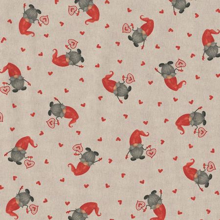 Linnenlook Kerststof 166 Tomte Love