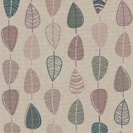 Linnenlook Printstof 384 Scandi Retro Leaf