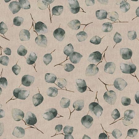 Linnenlook Printstof 413 Eucalyptus Watercolour
