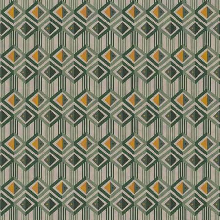 Linnenlook Printstof 387 Diamond Green