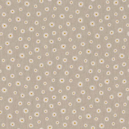 Linnenlook Printstof 249 Little Daisy Flower stof met madeliefjes