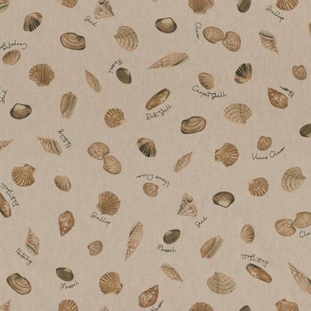 Linnenlook Printstof 248 Sea Shell Path