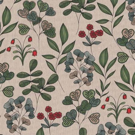 Linnenlook Printstof 422 Hand Drawn Foliage