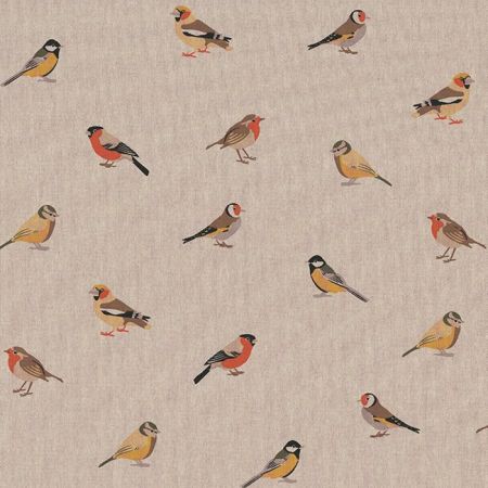 Linnenlook Printstof 426 Tiny Garden Birds
