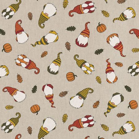 Linnenlook Printstof 428 Tomte Falling Leaves