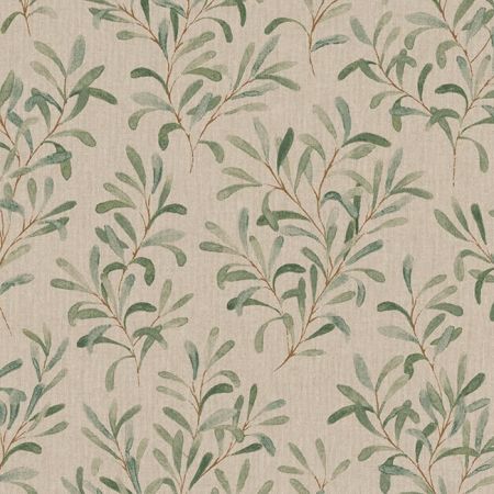 Linnenlook Printstof 431 Misletoe Painted Leaf