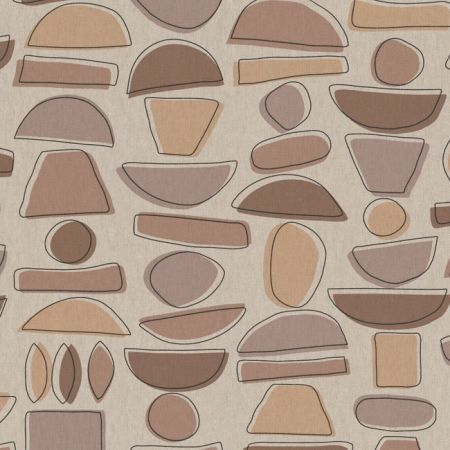 Linnenlook Printstof 447 Abstract Form Line