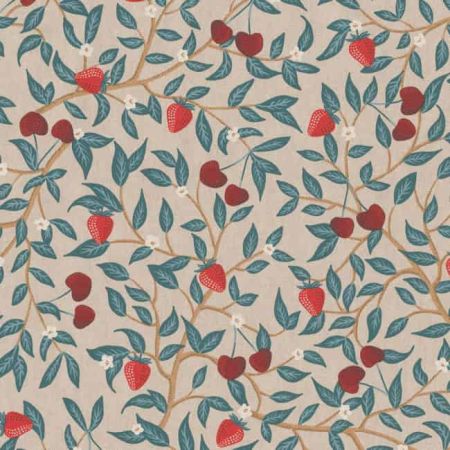 Linnenlook Printstof 442 Strawberry Cherry