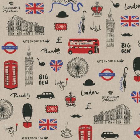 Linnenlook Printstof 439 London Icon City
