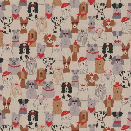 Linnenlook Printstof 441 Dog Dress Up