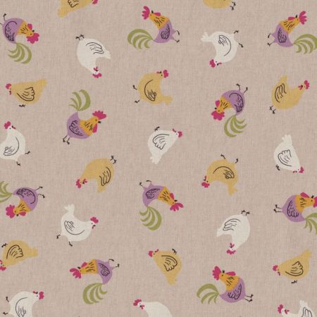 Linnenlook Printstof 437 Rooster and Chick