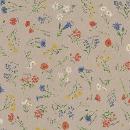 Linnenlook Coated 007 Alpine Floral Field