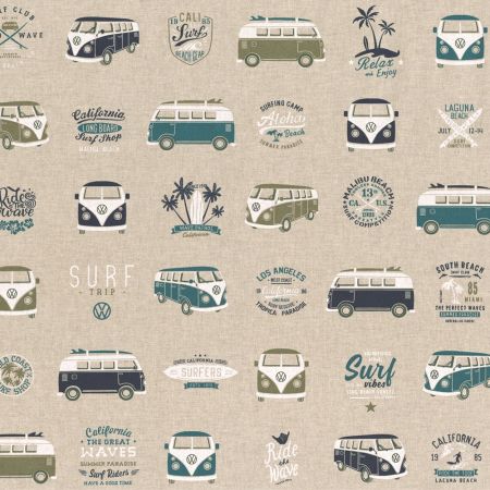 Linnenlook Printstof 259 VW Surf