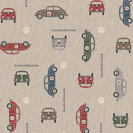 Linnenlook Printstof 411  VW Beetle Racing