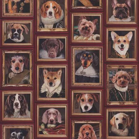 Digitale Printstof 311 Dogs Golden Age
