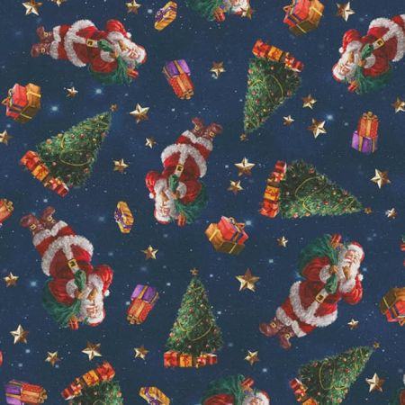 Digitale Printstof 325 Classic Santa Scene