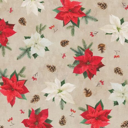 Digitale Printstof 326 Poinsettia Flower