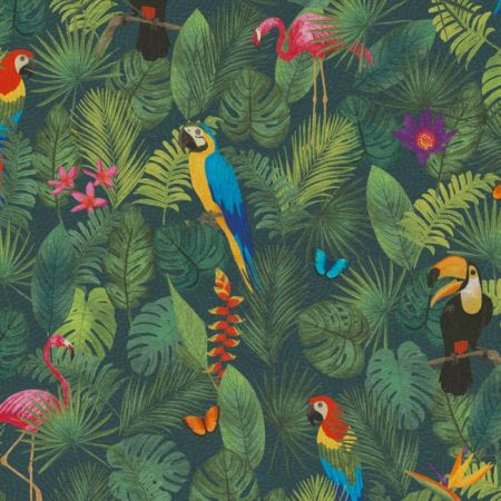 Digitale Printstof 329 Tropical Jungle Bird