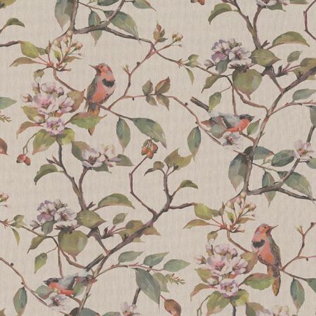 Digitale printstof 299 katoenen stof met vogels Bird Branch Art