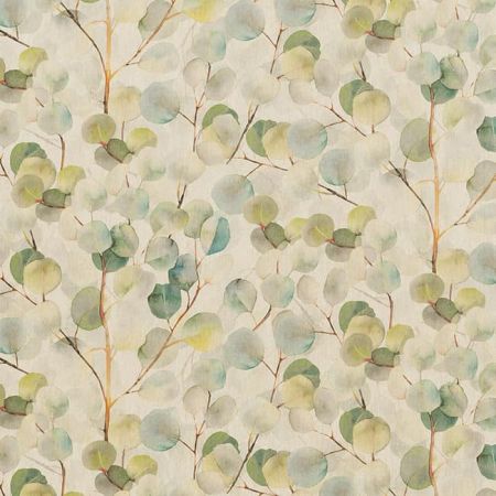 Digitale Printstof 294 Eucalyptus Boho Leaf Linnen
